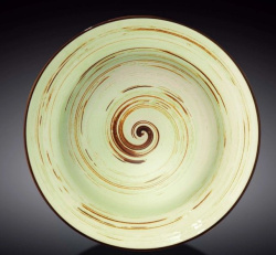 Тарелка Wilmax Spiral зеленая 500 мл, D 285 мм