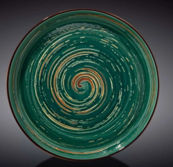 Тарелка Wilmax Spiral темно-зеленая с бортом D 230 мм