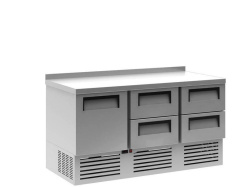 Стол холодильный Carboma T70 M3GN-2 без борта (0430-1 корпус нерж 1 дверь, 4 ящ)
