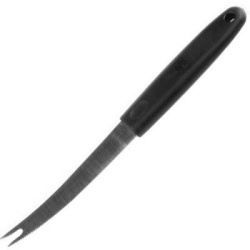 Нож барный APS сталь нерж., полиамид,  серебрист., чёрный, L 221/111, B 21 мм