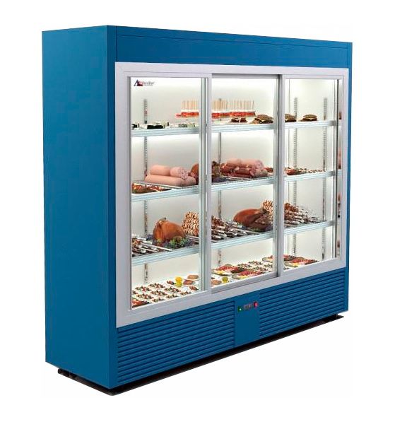 Шкаф холодильный GLACIER ВВ-1500 трехдверный узкий купе/внутри оцинк.
