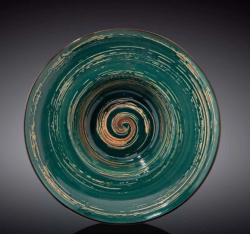 Тарелка Wilmax Spiral темно-зеленая 1100 мл, D 225 мм