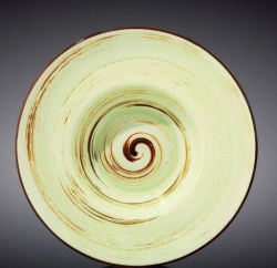 Тарелка Wilmax Spiral зеленая 800 мл, D 200 мм
