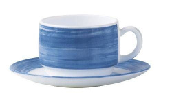 Чашка Arcoroc Brush 190 мл, D 76 мм, H 57 мм синяя (блюдце H3621)