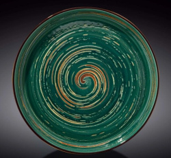 Тарелка Wilmax Spiral темно-зеленая с бортом D 280 мм
