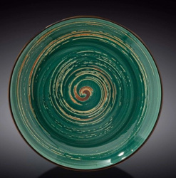 Тарелка Wilmax Spiral темно-зеленая 350 мл, D 255 мм