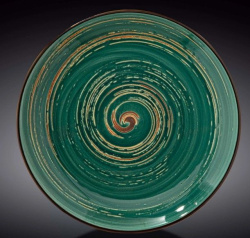 Тарелка Wilmax Spiral темно-зеленая D 280 мм
