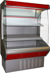Холодильная горка гастрономическая Carboma F20-08 VM 2,5-2 (Carboma ВХСп-2,5, 0011-3020 боковины сер пластик, декор красн)