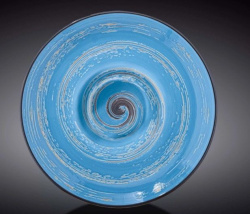 Тарелка Wilmax Spiral голубая 200 мл, D 240 мм