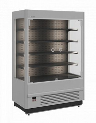 Холодильная горка гастрономическая Carboma FC20-07 VM 1,0-1 LIGHT (фронт X0, 9006-9005 цвет серо-черный)