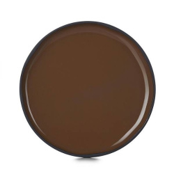 Тарелка REVOL Карактэр d150, h15мм коричневая с высоким бортом