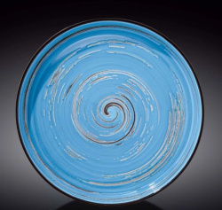 Тарелка Wilmax Spiral голубая с бортом D 280 мм