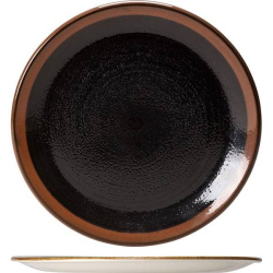 Тарелка Steelite Koto черно-коричневая D 205 мм. H 15 мм.