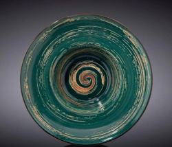 Тарелка Wilmax Spiral темно-зеленая 800 мл, D 200 мм