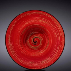 Тарелка Wilmax Spiral красная 1100 мл, D 225 мм