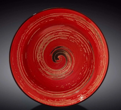 Тарелка Wilmax Spiral красная 350 мл, D 255 мм