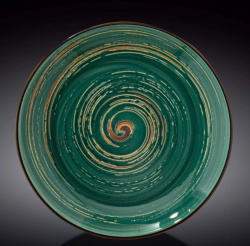 Тарелка Wilmax Spiral темно-зеленая 500 мл, D 285 мм