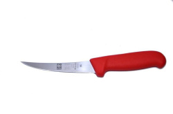 Нож обвалочный Icel Safe изогнутый (полугибкое лезвие), красный130/260 мм.