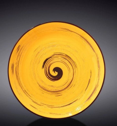 Тарелка Wilmax Spiral желтая D 180 мм