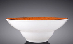 Тарелка Wilmax Splash оранжево-белая 1100 мл, D 225 мм