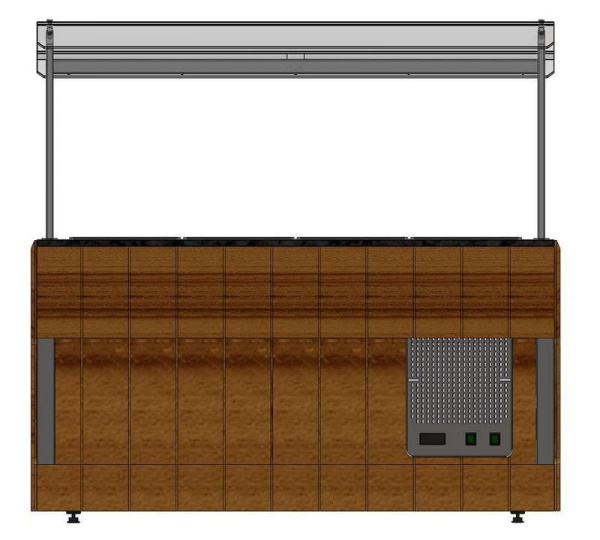 Прилавок холодильный (шведский стол островной) Refettorio RС43S (каменная столешница); (на 4 GN1/1)