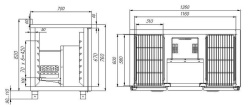 Стол холодильный Carboma T70 M2-1 (2GN/NT Carboma) без борта (0430-1 корпус нерж 6 ящ)