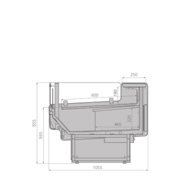 Витрина холодильная открытая с выносным агрегатом BrandFord AURORA Slim SQ 190 вентилируемая SELF