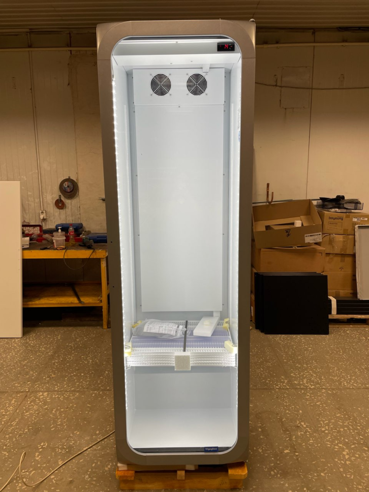 Шкаф холодильный Frigoglass Super 8 FFD (сер.корпус,бел.кабинет,сер.рамка дв.,2Led,6полок,6ЦД,премиум дв.) – фото 2 в каталоге Краснодара