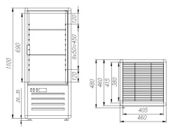 Шкаф кондитерский Carboma D4 VM 120-1 (R120C) (1015-0102 (бежево-коричневый))