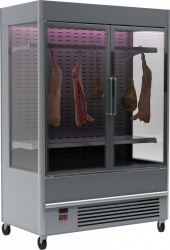 Холодильная горка мясная Carboma FC20-08 VV 0,7-3 X7 (распашные двери структурный стеклопакет) (9005 цвет черный)