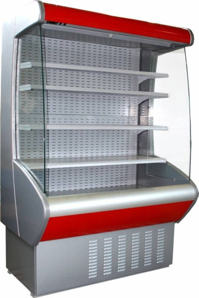 Холодильная горка гастрономическая Carboma F20-08 VM 2,5-2 (Carboma ВХСп-2,5, 0011-3020 боковины сер пластик, декор красн)