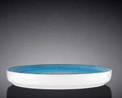 Тарелка Wilmax Spiral голубая с бортом D 230 мм