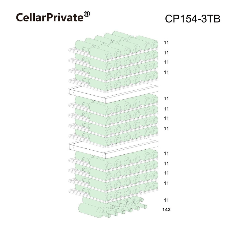 Шкаф винный Cellar Private CP154-3TB – фото 17 в каталоге Краснодара